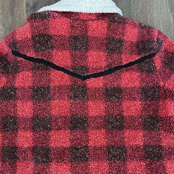 Idyllwind Miranda Lambert Sherpa Jacket Size Large Western Buffalo Plaid Zipper - Picture 11 of 12